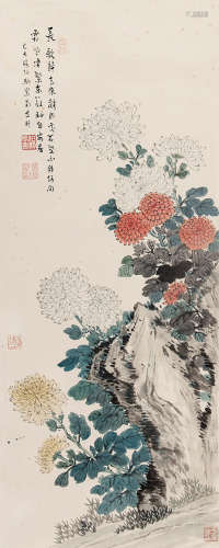 张伯驹（1898～1982） 菊石图 立轴 纸本