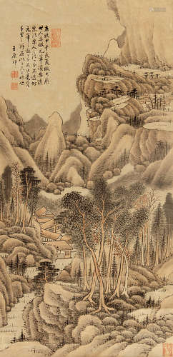 王原祁（1642～1715） 山水 屏轴 纸本