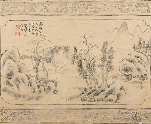 张熊（1803～1886） 山水 镜片 纸本