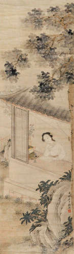 顾洛（1763—约1837） 仕女 立轴 纸本