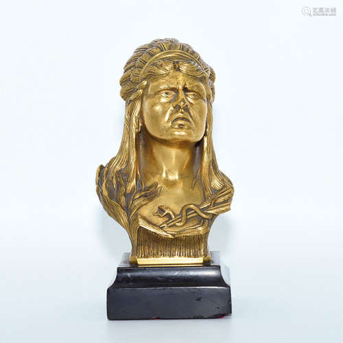 SOLID BRONZE FIRST NATION BUST OF CHIEFTAIN