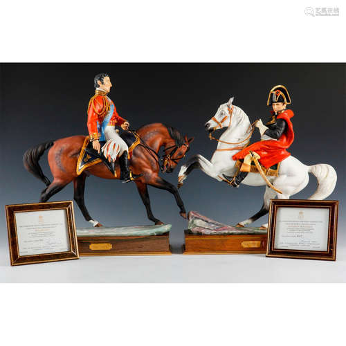 ROYAL WORCESTER PORCELAIN FIGURES DUKE OF WELLINGTON AND NAPOLEON BONAPARTE