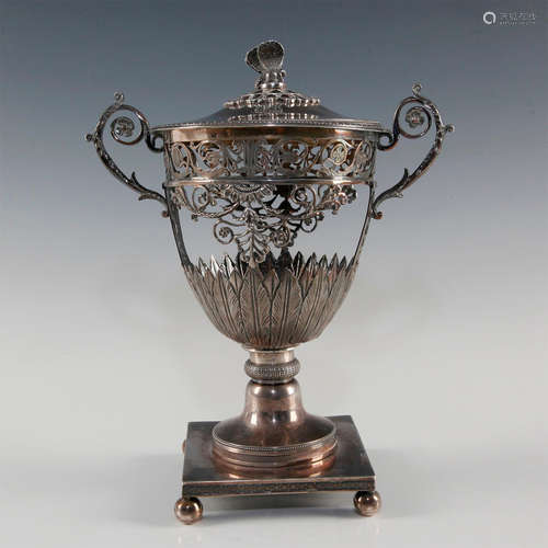 19TH CENTURY FRENCH STERLING LIDDED CAVIAR DISH