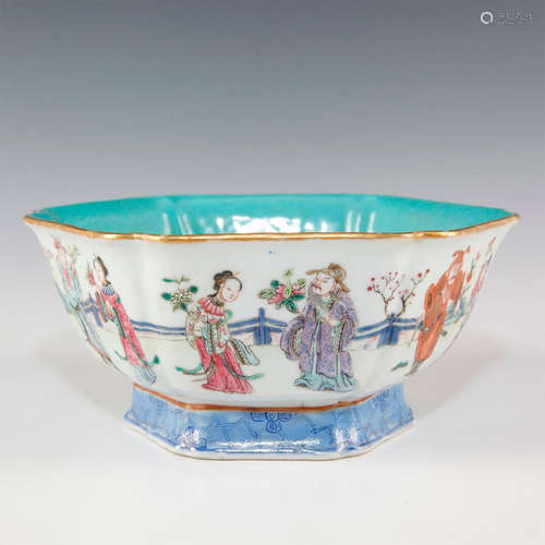 CHINESE DECORATED BOWL, MARKED UNDERNEATH