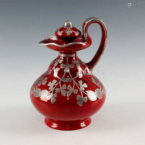 ROYAL DOULTON SILVER OVERLAY FLAMBE DECANTER