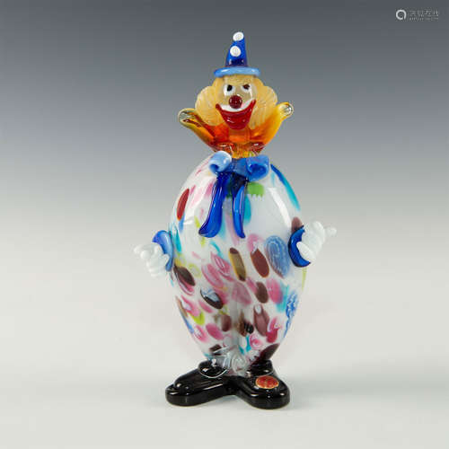 MURANO GLASS CLOWN FIGURINE SCULPTURE