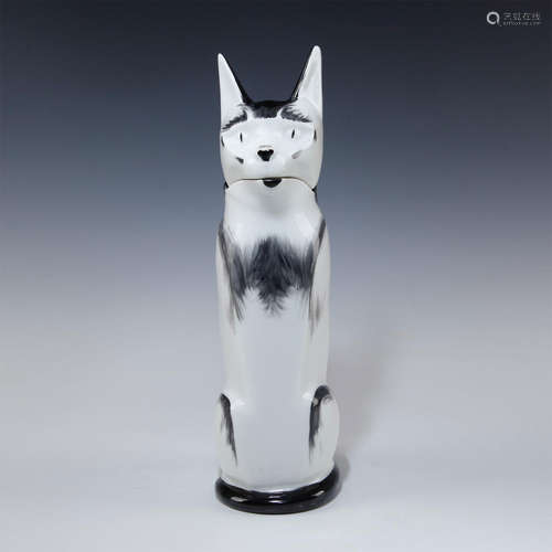 ART DECO THEODORE HAVILAND LIMOGES CAT CREAMER, SIGNED BY EDOUARD MARCEL SANDOZ