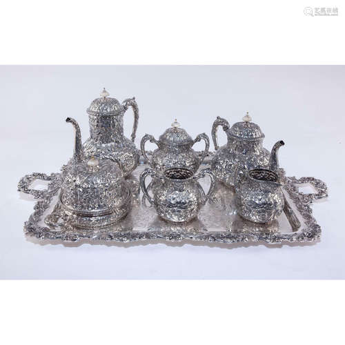 SILVER PLATE TEA SET BY SIMPSON HALL & MILLER