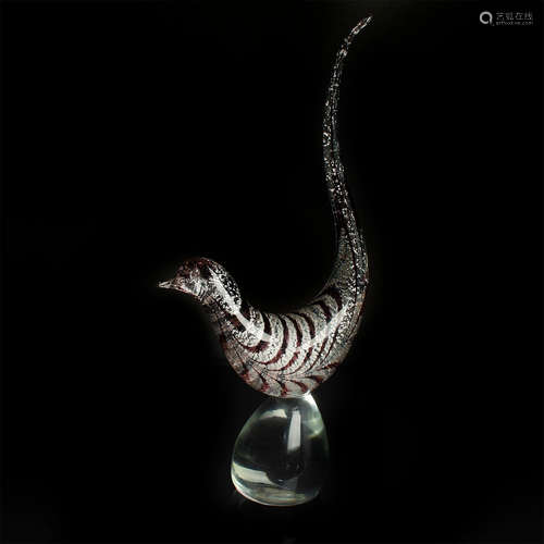 MURANO GLASS STRIPED BIRD