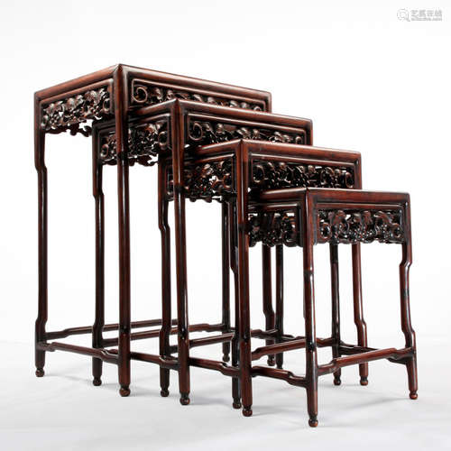 SET OF 4 CHINESE NESTING TABLES