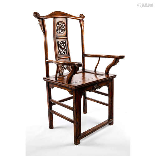 CHINESE WOODEN HAT' ARMCHAIR