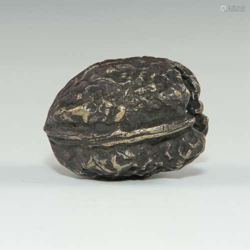 CHINESE BRONZE WALNUT AND SHELL