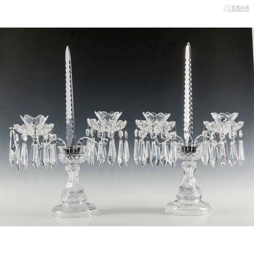 PAIR OF WATERFORD CRYSTAL CANDELABRA'S