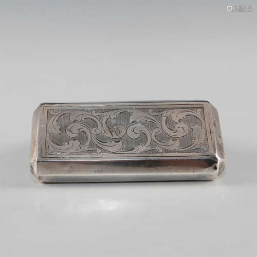 MONOGRAMMED HALLMARKED SPANISH COLONIAL SILVER SNUFF CASE