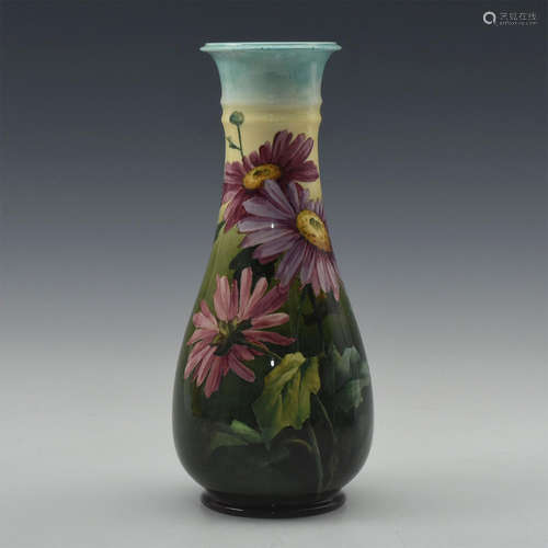 DOULTON LAMBETH FAIENCE VASE PINK FLOWERS VASE