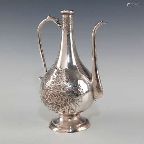 ANTIQUE HALLMARKED SILVER PERSIAN OIL DECANTER