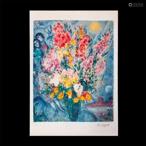 MARC CHAGALL (1887-1985) LITHOGRAPH TITLED LE BOUQUET