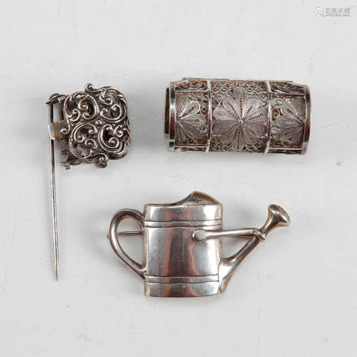 SET OF 3 VICTORIAN ENGLISH SILVER POSEY PINS