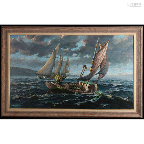 MARINE OIL PAINTING BY MURRAY YORKE (1931-2017)