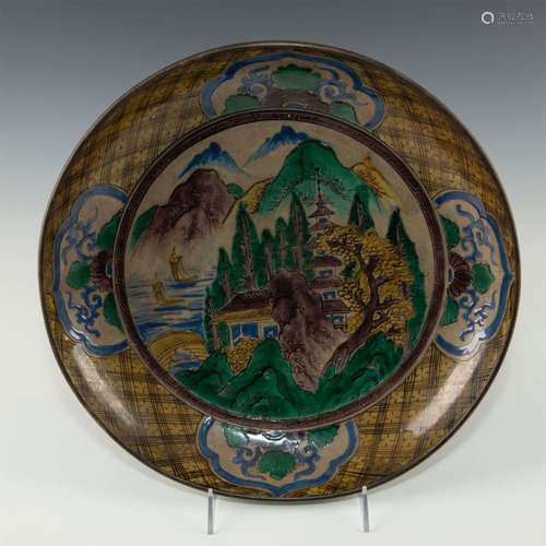 19TH CENTURY JAPANESE YOSHI DAE KUTANI PLATE