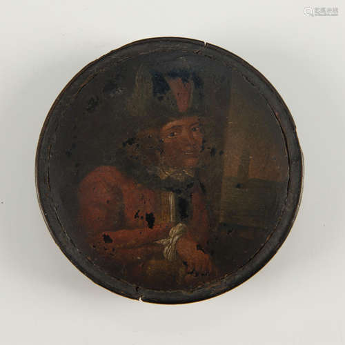 18TH CENTURY HAND ILLUSTRATED ROUND BOX