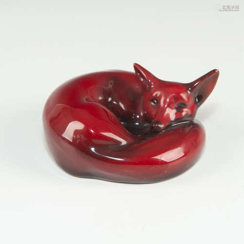 ROYAL DOULTON FLAMBE CURLED FOX HN 147D STYLE ONE