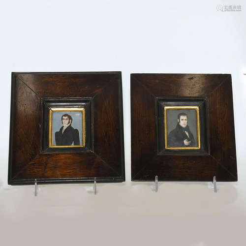 SET OF FRAMED MINIATURE PORTRAITS DATED