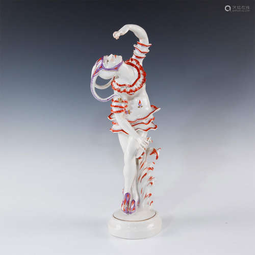 PORCELAIN SCHWARZBURGER FIGURE OF DANCING JESTER