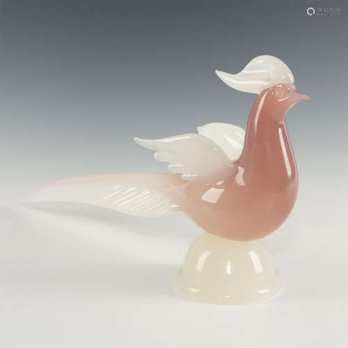 LARGE HAND-CRAFTED FREESTANDING MURANO-STYLE GLASS BIRD