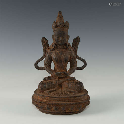 CHINESE CAST IRON STUDY OF A TARA