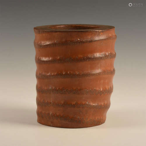 ANTIQUE CHINESE BAMBOO BRUSH POT