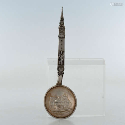 COMMEMORATIVE SILVER SPOON FROM 1900 PARIS EXHIBITION