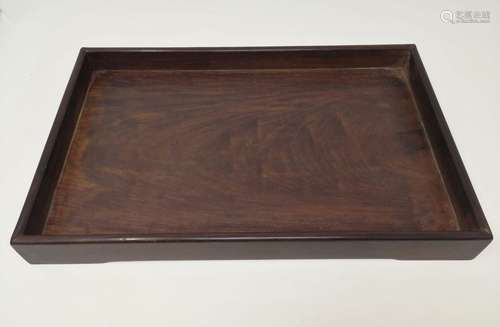 AN OLD RED WOOD FLAT TRAY