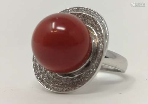 A DEEP RED AKA CORAL RING