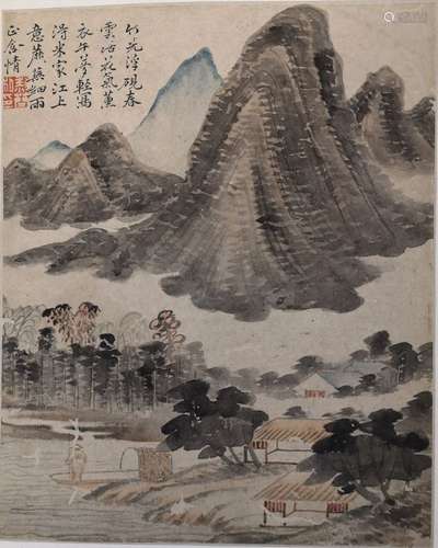 AN EIGHT PAGE PAINTING ALBUM BY “LI JIAN”, QING DYN.