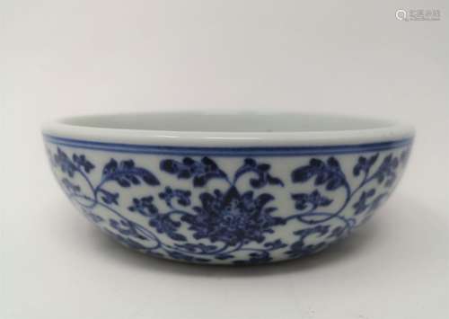 A BLUE AND WHITE PORCELAIN BOWL, QIAN-LONG MARK