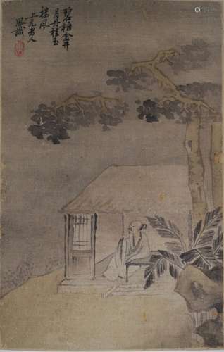 AN OLD PAINTING ON SILK, SIGNED “ZHANG FENG”