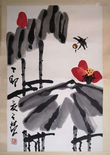 A INK AND COLOR PAINTING BY “CUI ZI FAN”