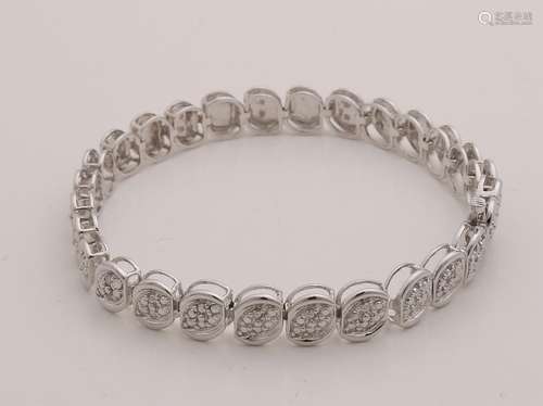 Silver bracelet, 925/000, with diamond. Link bracelet