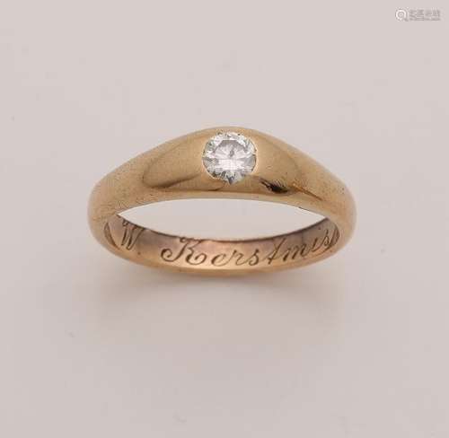 Yellow gold ring, 585/000, with diamond. Ring Tiffany