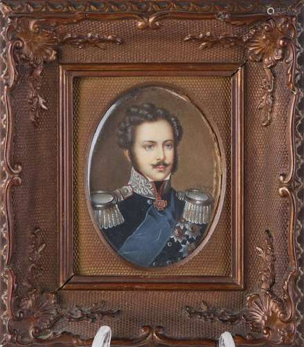 M. Roche. Miniature. 19th century. Portrait of Herzog