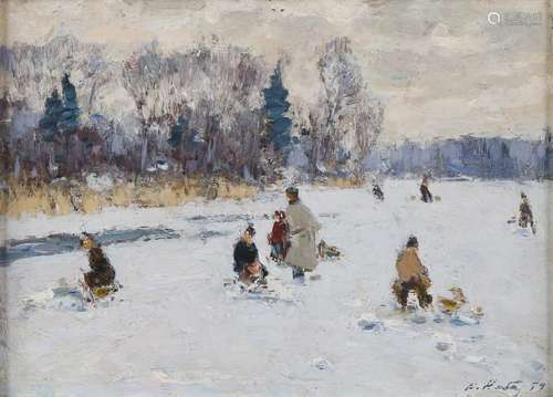 Viatcheslav Nabaton. 1979. Russian School. Ice fishing