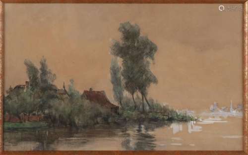 Hobbe Smith. 1862 - 1942. River face. Watercolor on