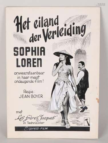 Sophia Loren poster for film 'The island of Seduction'.