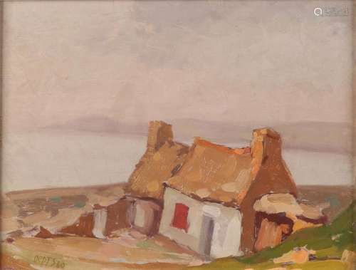 Oepts. 1960. Cottage in the dunes. Oil paint on panel.