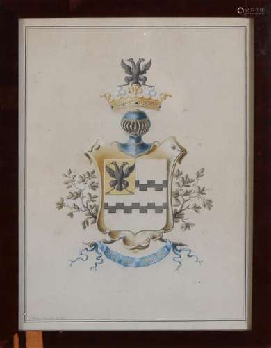 18th - 19th Century French family arms / heraldry. LM