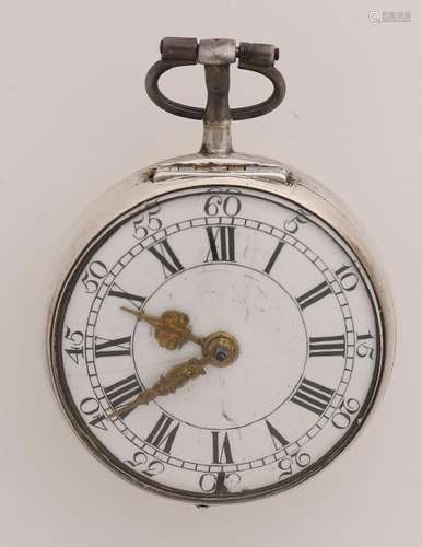 Silver pocket watch, 800/000, with snek and protective