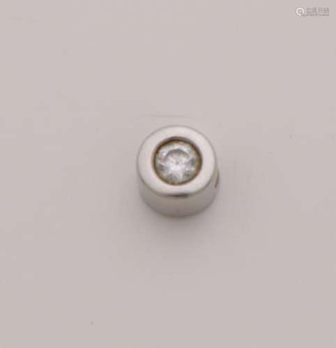 Round pendant white, 333/000, with zirconia. 6 mm. In