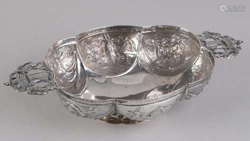 Silver brandy bowl, 833/000, oval model with