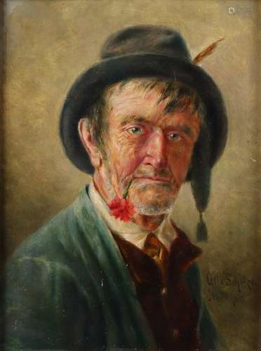 Otto Schulze. Munich. 1852 - 1930. Tyrolean man with